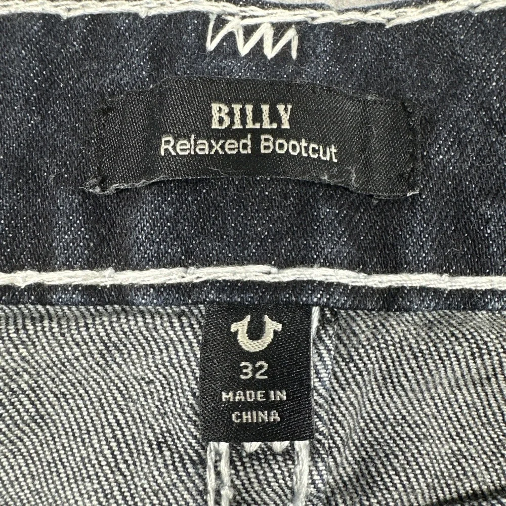 True Religion Billy Super T Bootcut Jeans Men's 32X31 Dark Wash Thick Stitch Y2K
